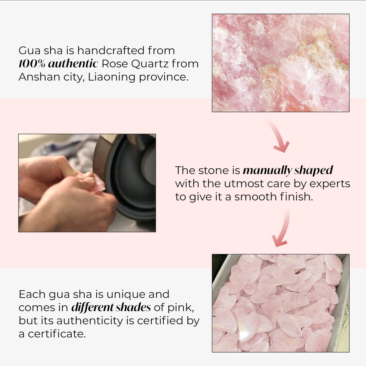 PLANTIFIQUE Rose Quartz Gua Sha Tool - Anti-Aging Face Massager & Jawline Shaper for Skincare Routine - Facial Massage & Skin Care Gift Beauty and Personal Care PLANTIFIQUE