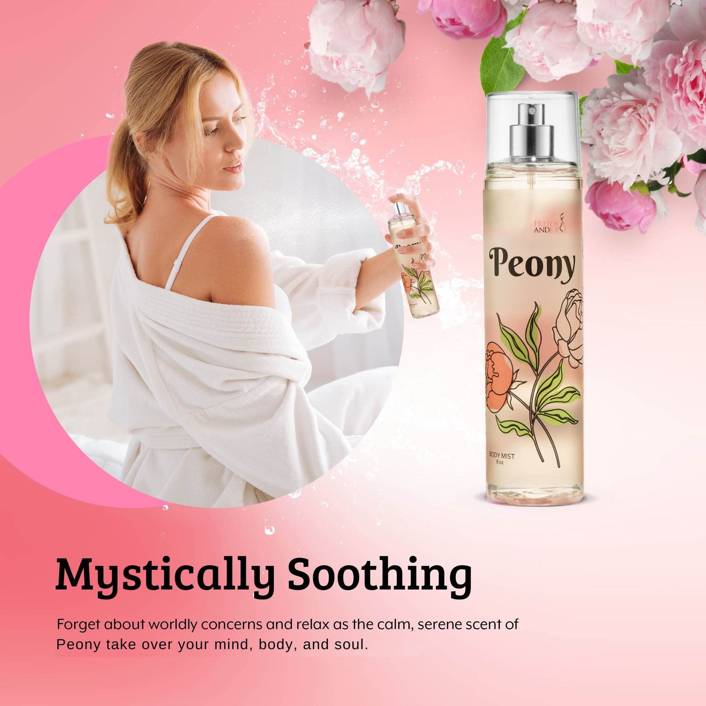 Freida and Joe Peony Elegance Fine Fragrance Body Mist Spray: A Scented Peony Floral Sophistication, 8 oz Spray Bottle, Ideal for Gifting Stocking Beauty & Personal Care Freida and Joe