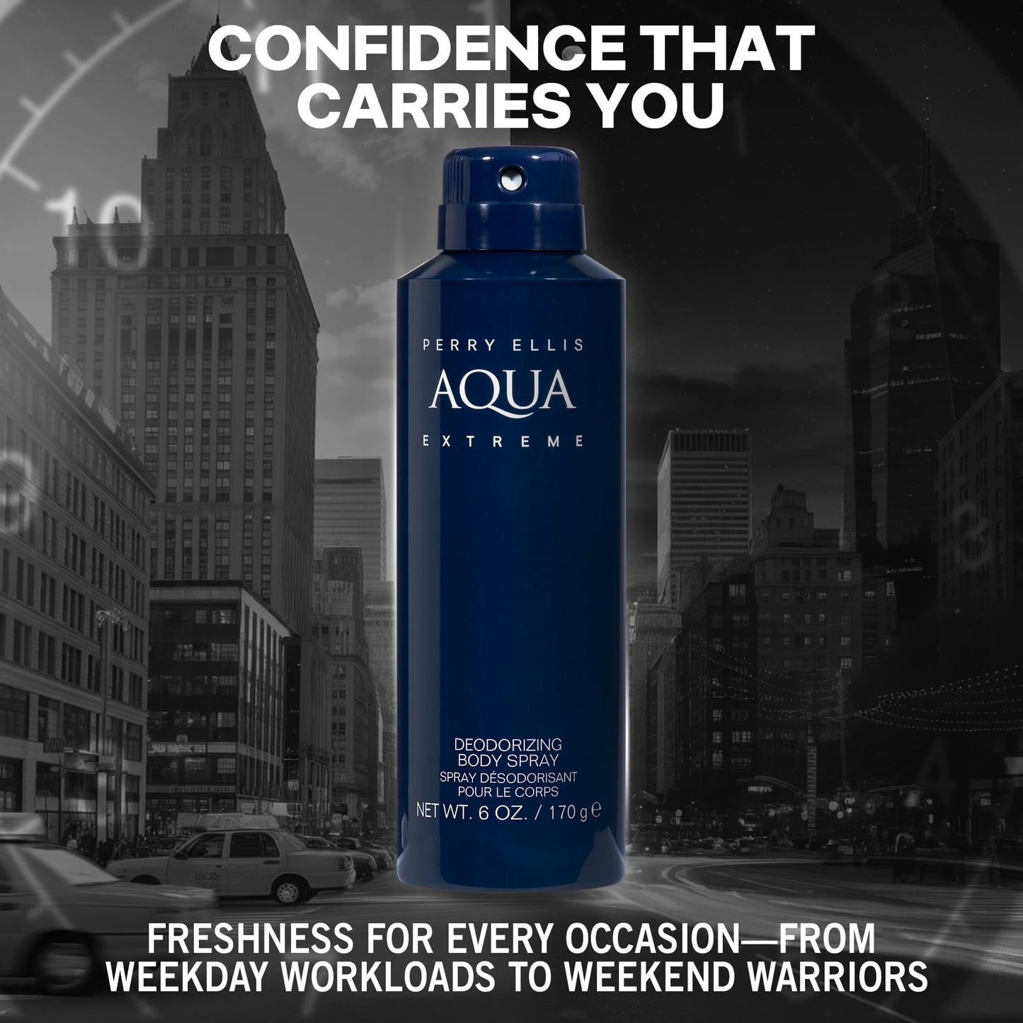 Perry Ellis Aqua Extreme Body Spray for Men - Body Spray Cologne, EDT, All Over Men's & Boys Mist with Notes of Fresh Wood & Spice Fragrance - 6 oz Beauty & Personal Care Perry Ellis