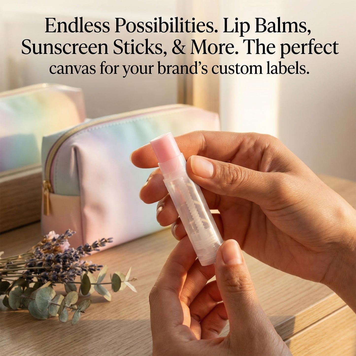 RAINFLOW 50 PCS Lip Balm Tubes - 5 g Twist-up Lip Gloss Balm Containers BPA Free & Leak Free,Clear Empty Lipstick Tubes with White Caps for DIY Beauty and Personal Care RAINFLOW
