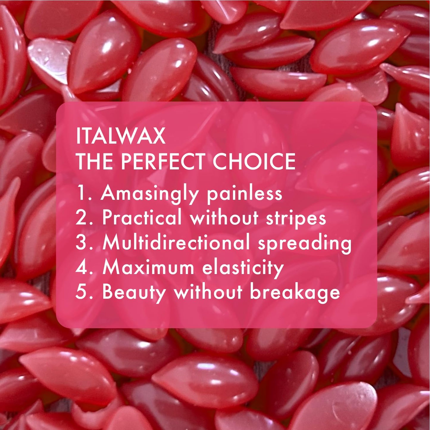 Italwax Classic Line Rose Hard Wax Beads 1.1 lb (500 g) - Medium-Long Setting Stripless Wax for Large Areas & Coarse Hair - Made in Italy Beauty and Personal Care Italwax