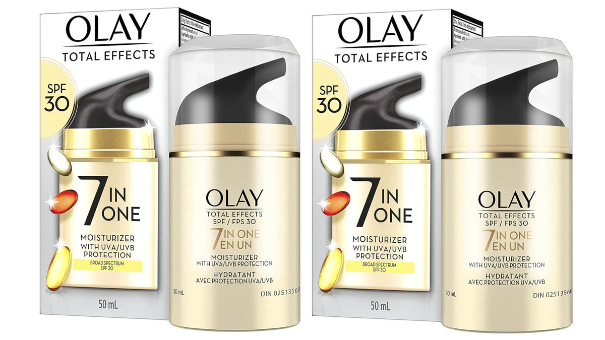 Olay Facial Moisturizing Lotion SPF 30 Total Effects for Dry Skin, 7 Benefits including Minimize Pores, Anti-Aging, 1.7 oz (Pack of 2) Beauty & Personal Care Olay