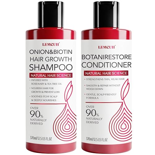 Onion Shampoo and Conditioner For Hair Growth - Onion Hydrosol Shampoo Duo With Biotin, Rosemary For Thinning and Healthier Thicker hair - Paraben Beauty & Personal Care Lemcuh
