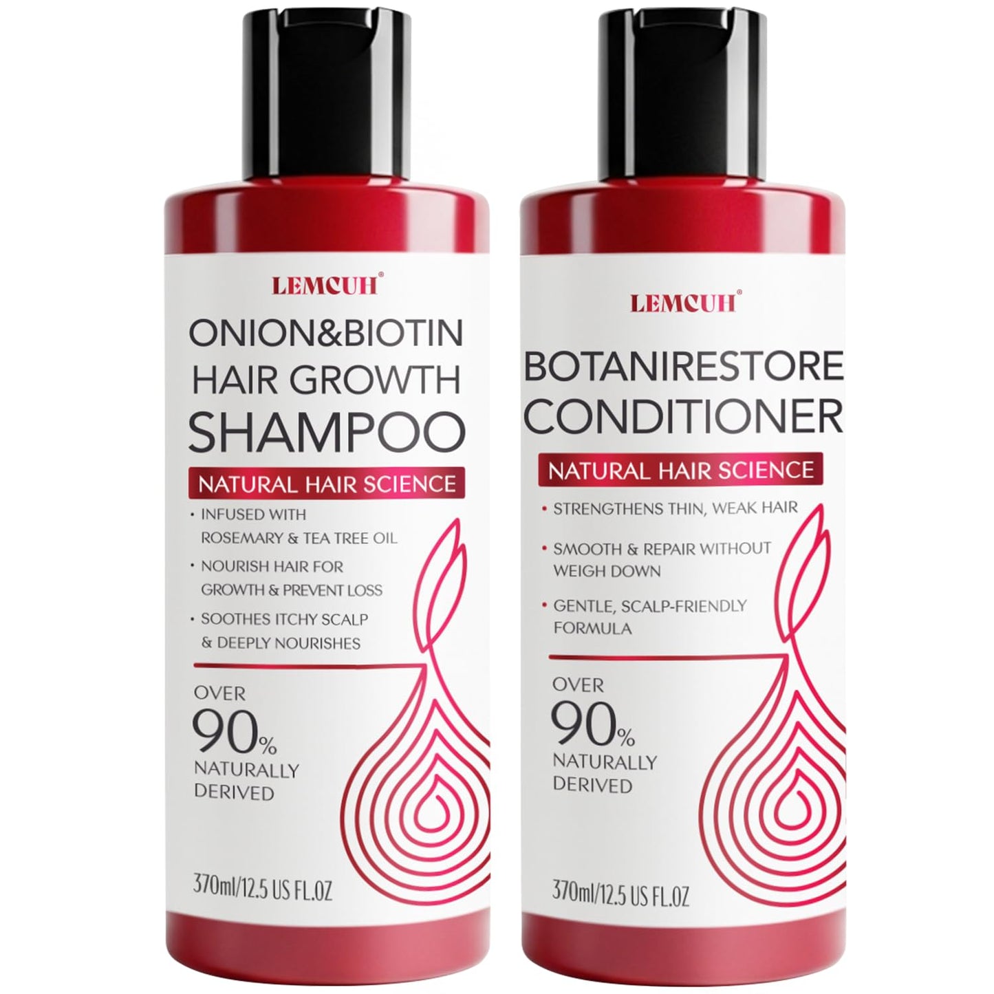 Onion Shampoo and Conditioner For Hair Growth - Onion Hydrosol Shampoo Duo With Biotin, Rosemary For Thinning and Healthier Thicker hair - Paraben Beauty & Personal Care Lemcuh
