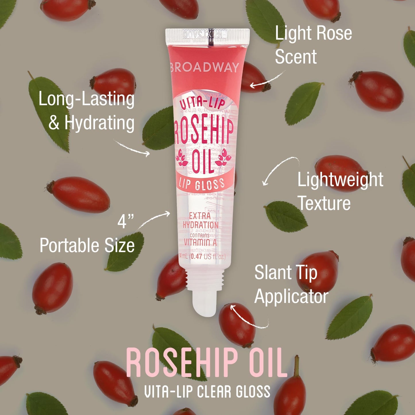 Ruby Kisses Broadway Vita-Lip Clear Lip Gloss (Rosehip Oil 12 Pack), Ultra-Hydrating & Soothing Formula with Vitamin Oils, High-Shine Non-Sticky Beauty & Personal Care Ruby Kisses