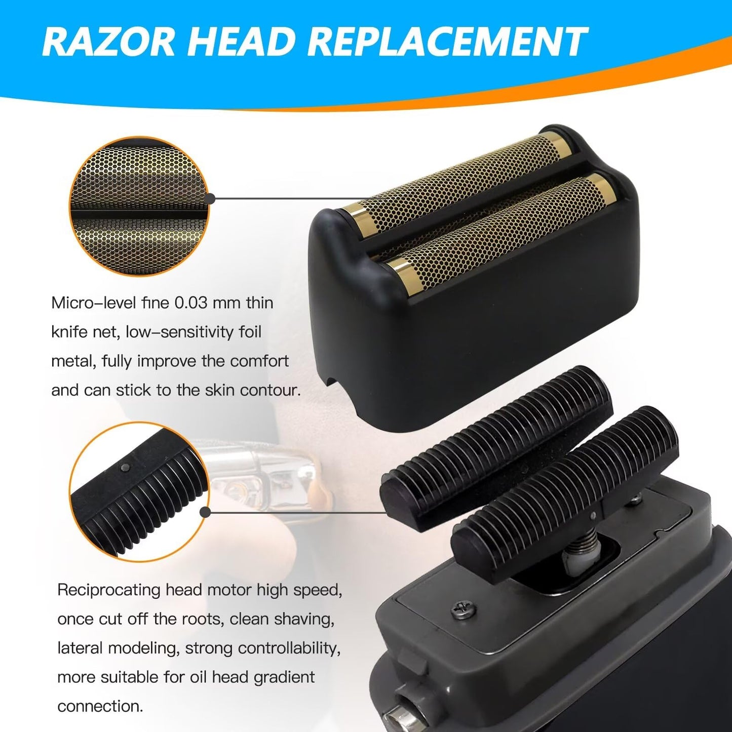 Upgraded Double Foil Replacement Cutter Head, Matte Black Head for BaBylis PRO FX3 FX FXRF2G Beauty and Personal Care Acupress