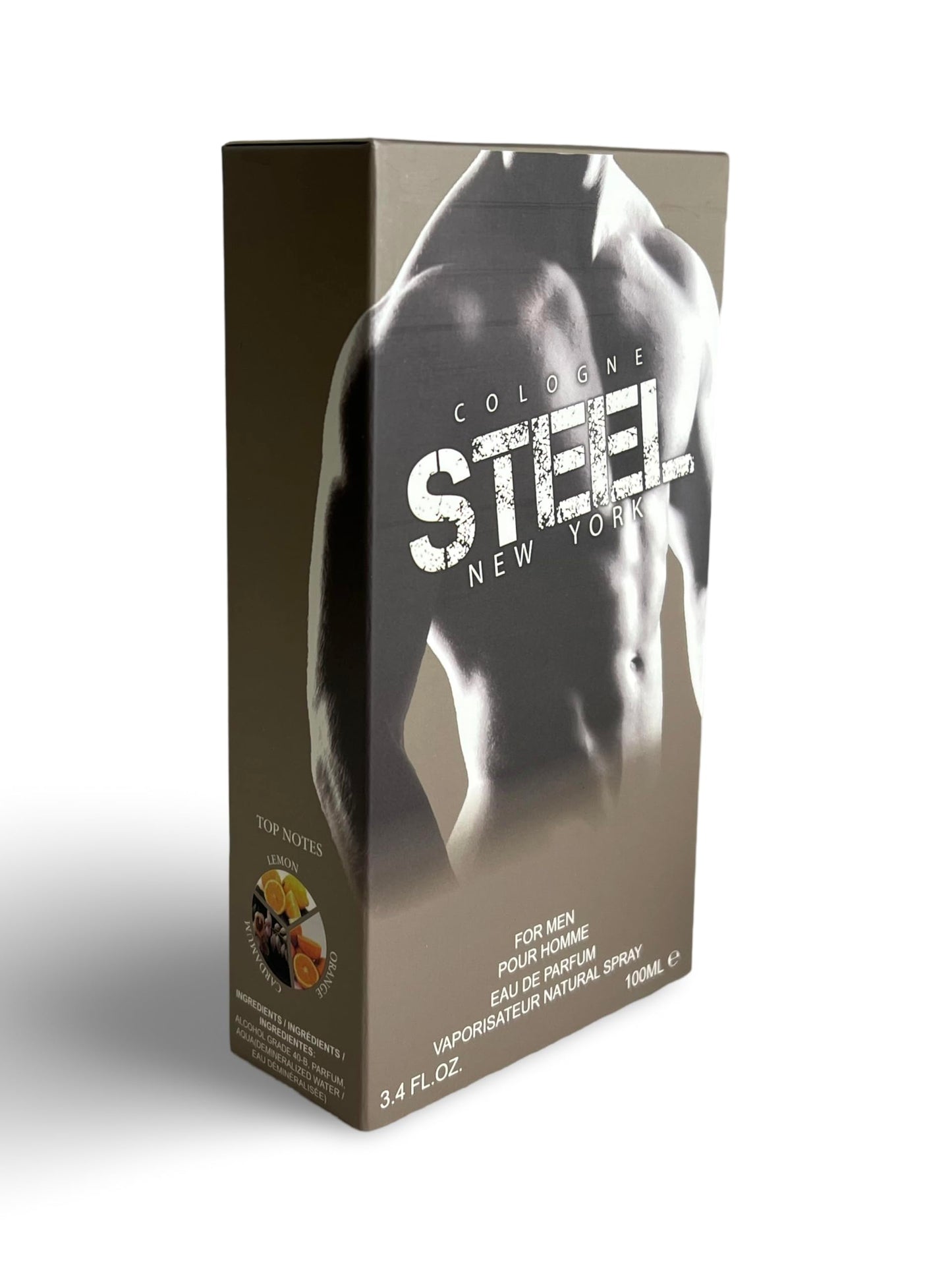 United Scents Cologne STEEL New York Eau de Parfum for Men, 3.4 Fl Oz, Grapefruit, Bergamot, Pepper, Ginger, Sage, Lavender, Wood, Moss, Suede Beauty & Personal Care United Scents
