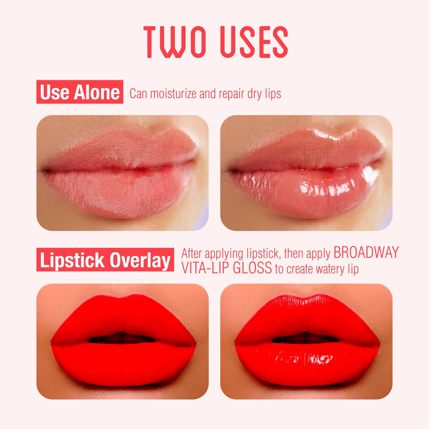 Ruby Kisses Broadway Vita-Lip Clear Lip Gloss (Peach 6 Pack), Ultra-Hydrating & Soothing Formula with Vitamin Oils, High-Shine Non-Sticky Finish Beauty & Personal Care Ruby Kisses