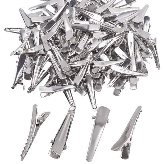 30MM Small Alligator Hair Clips, 100 Pieces Silver Metal Alligator Hair Pins Teeth Bows Crocodile Hair Clips Holders Accessories for Hair Care, Arts Beauty & Personal Care Aylifu