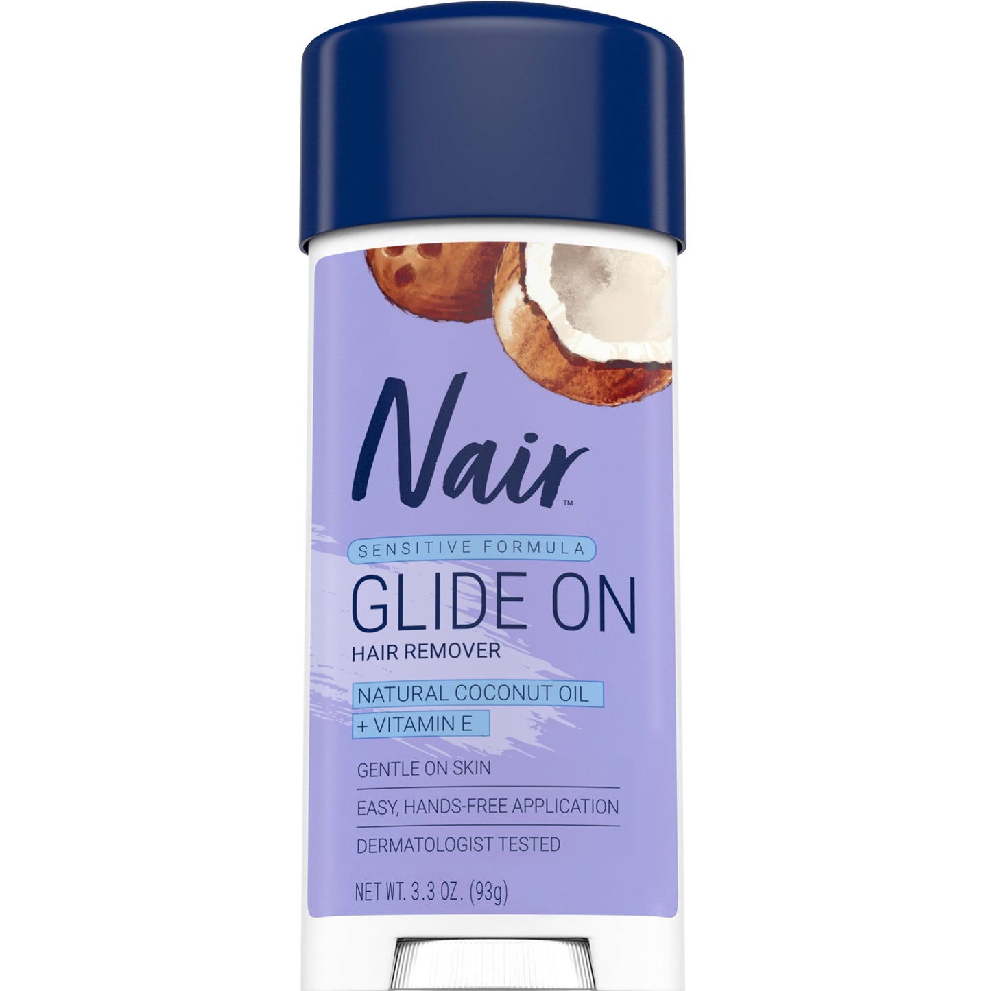 Nair Sensitive Formula Glide On, Hands-Free Applicator Hair Removal Cream with Coconut Oil and Vitamin E for Body, 3.3 oz Beauty and Personal Care Nair