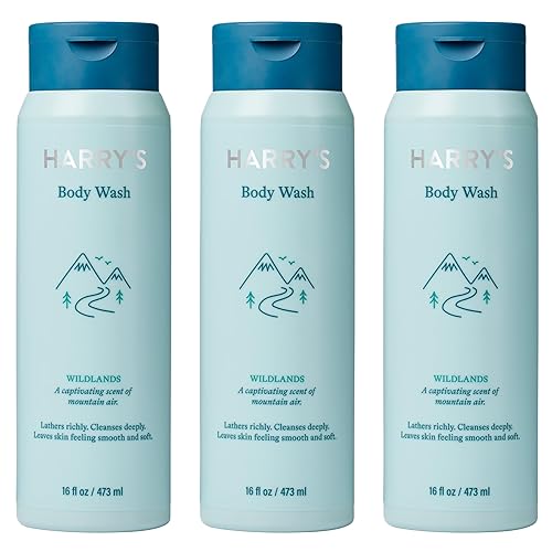 Harry's Body Wash Shower Gel for Men - Wildlands Scent - (3 Pack) 16 fl oz - Sensitive Skin Body Wash - No Parabens, Sulfates, or Dyes Beauty & Personal Care Harry's