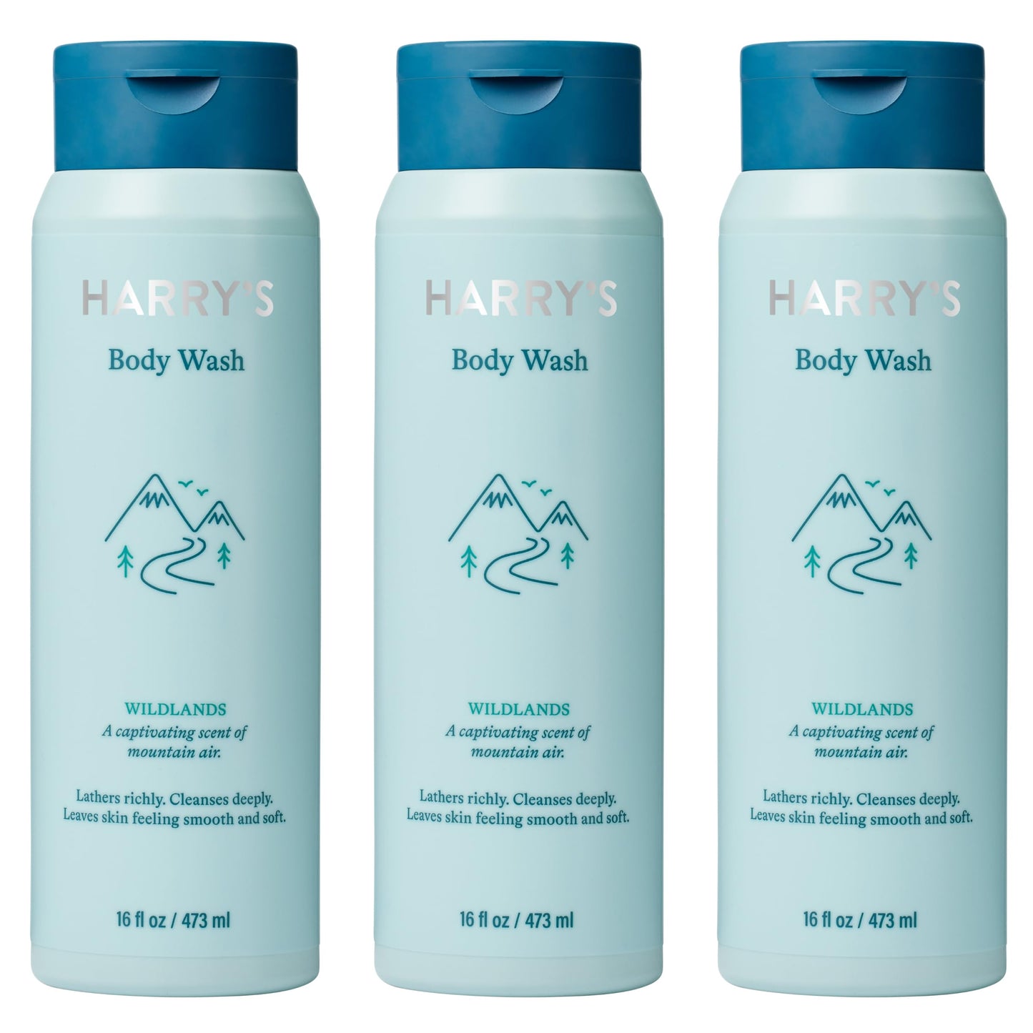 Harry's Body Wash Shower Gel for Men - Wildlands Scent - (3 Pack) 16 fl oz - Sensitive Skin Body Wash - No Parabens, Sulfates, or Dyes Beauty & Personal Care Harry's