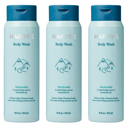Harry's Body Wash Shower Gel for Men - Wildlands Scent - (3 Pack) 16 fl oz - Sensitive Skin Body Wash - No Parabens, Sulfates, or Dyes Beauty & Personal Care Harry's