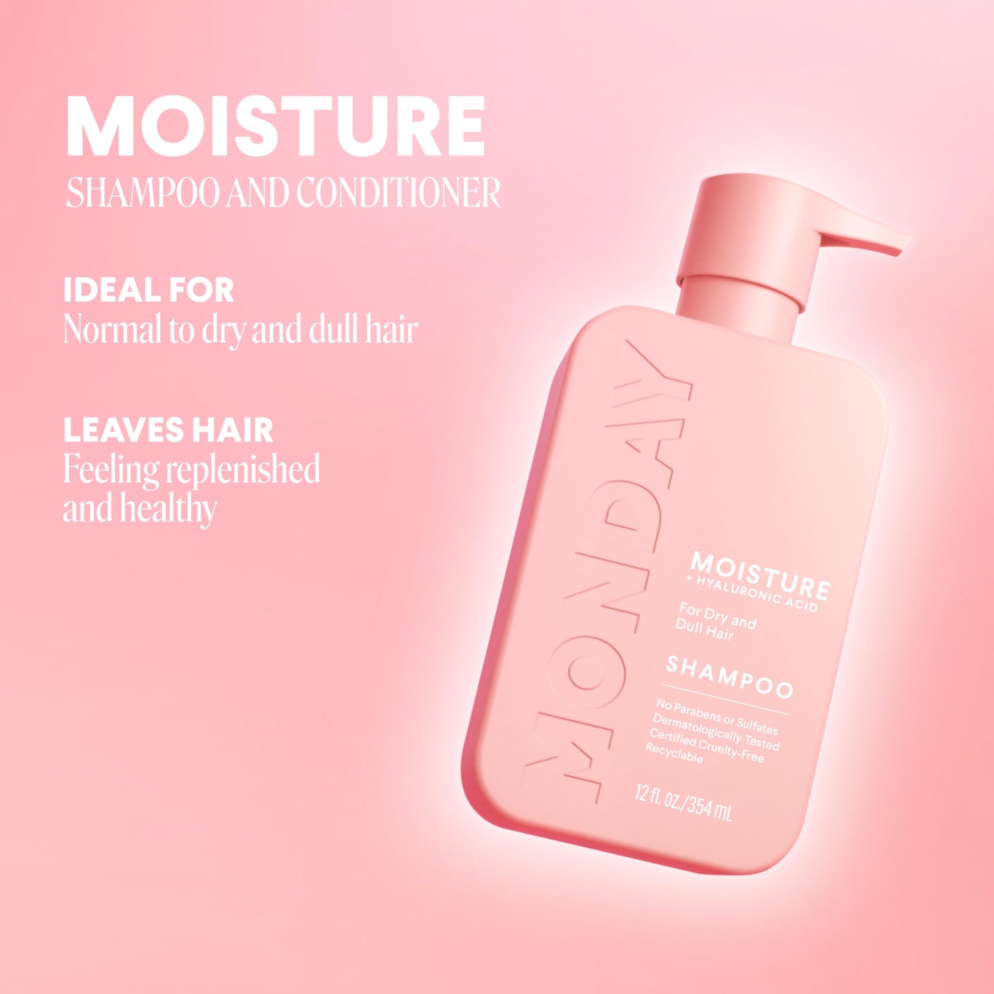Monday Giftset - Moisture 12oz Shampoo & Conditioner Set & Moisture 5.1oz Leave-In Conditioner Beauty & Personal Care MONDAY HAIRCARE