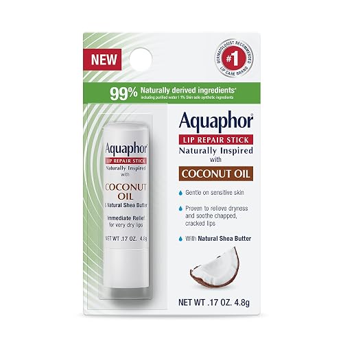 Aquaphor Naturally Inspired Lip Repair Stick with Coconut Oil and Natural Shea Butter, Hydrating Lip Balm Immediately Relieves Dryness, 0.17 Oz Stick Beauty & Personal Care Aquaphor