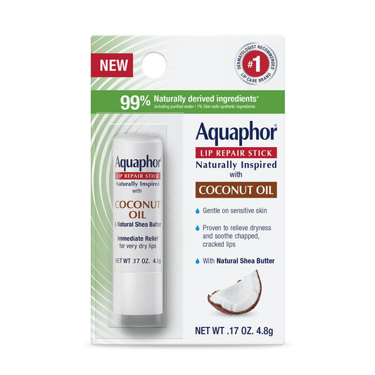 Aquaphor Naturally Inspired Lip Repair Stick with Coconut Oil and Natural Shea Butter, Hydrating Lip Balm Immediately Relieves Dryness, 0.17 Oz Stick Beauty & Personal Care Aquaphor