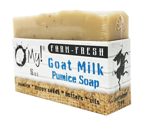 O My! Goat Milk Pumice Soap 6oz | Made with Farm-Fresh Goat Milk | Free of Parabens & More | Handcrafted USA Beauty & Personal Care O My!