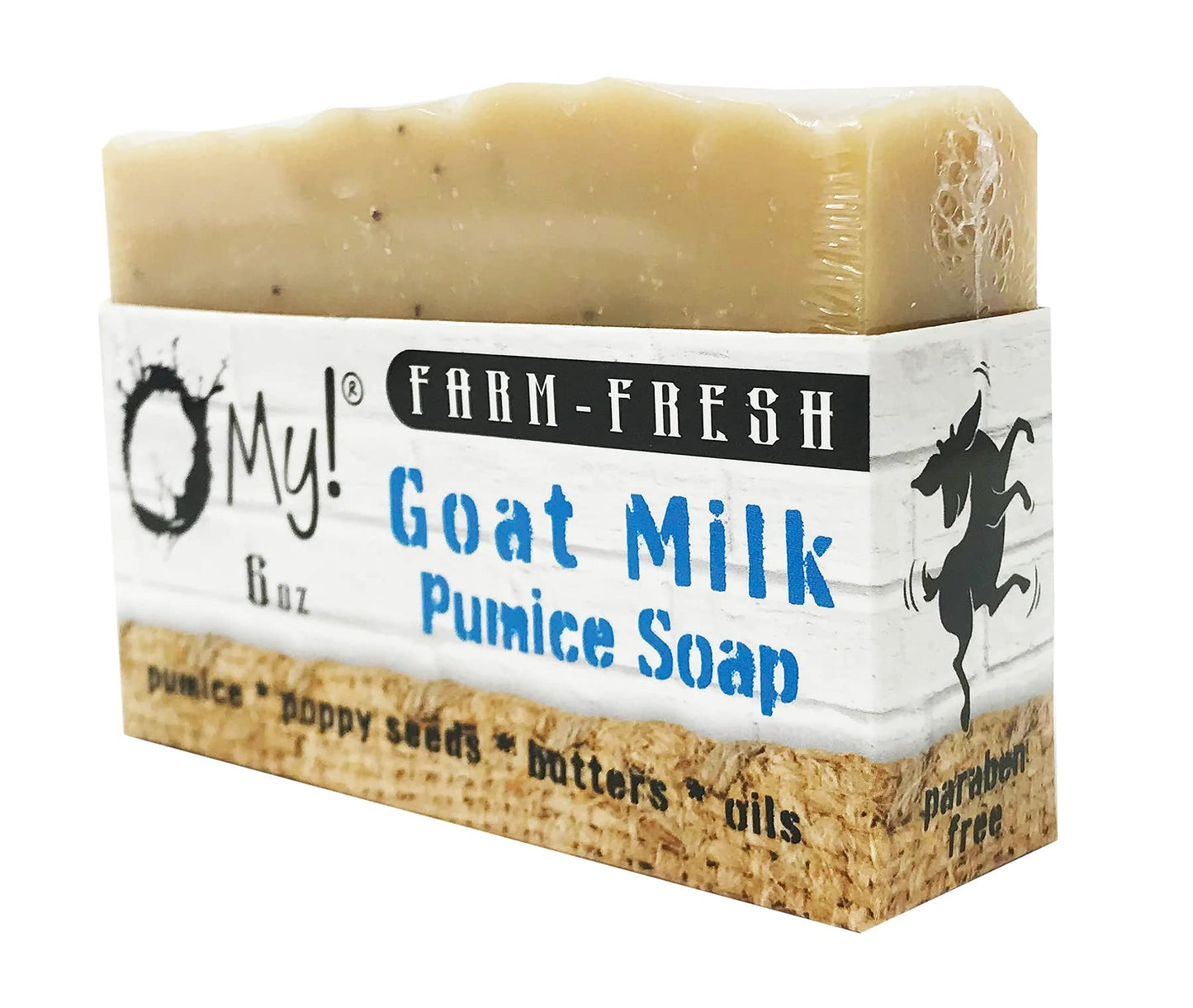 O My! Goat Milk Pumice Soap 6oz | Made with Farm-Fresh Goat Milk | Free of Parabens & More | Handcrafted USA Beauty & Personal Care O My!