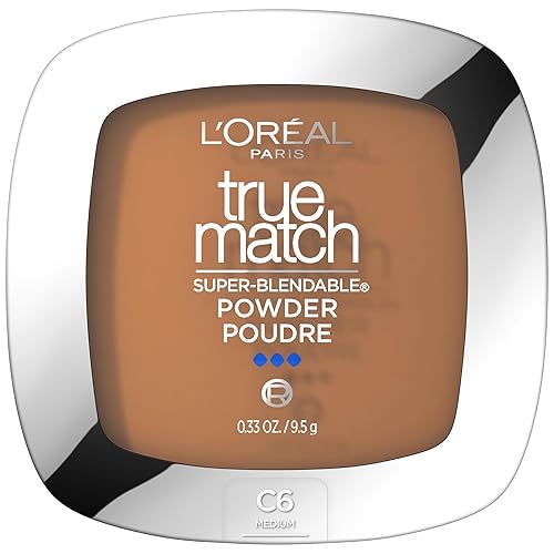L'Oreal Paris True Match Super Blendable Oil Free Powder Foundation, C6 Medium, 0.33 oz, Packaging May Vary Beauty & Personal Care L'Oreal Paris