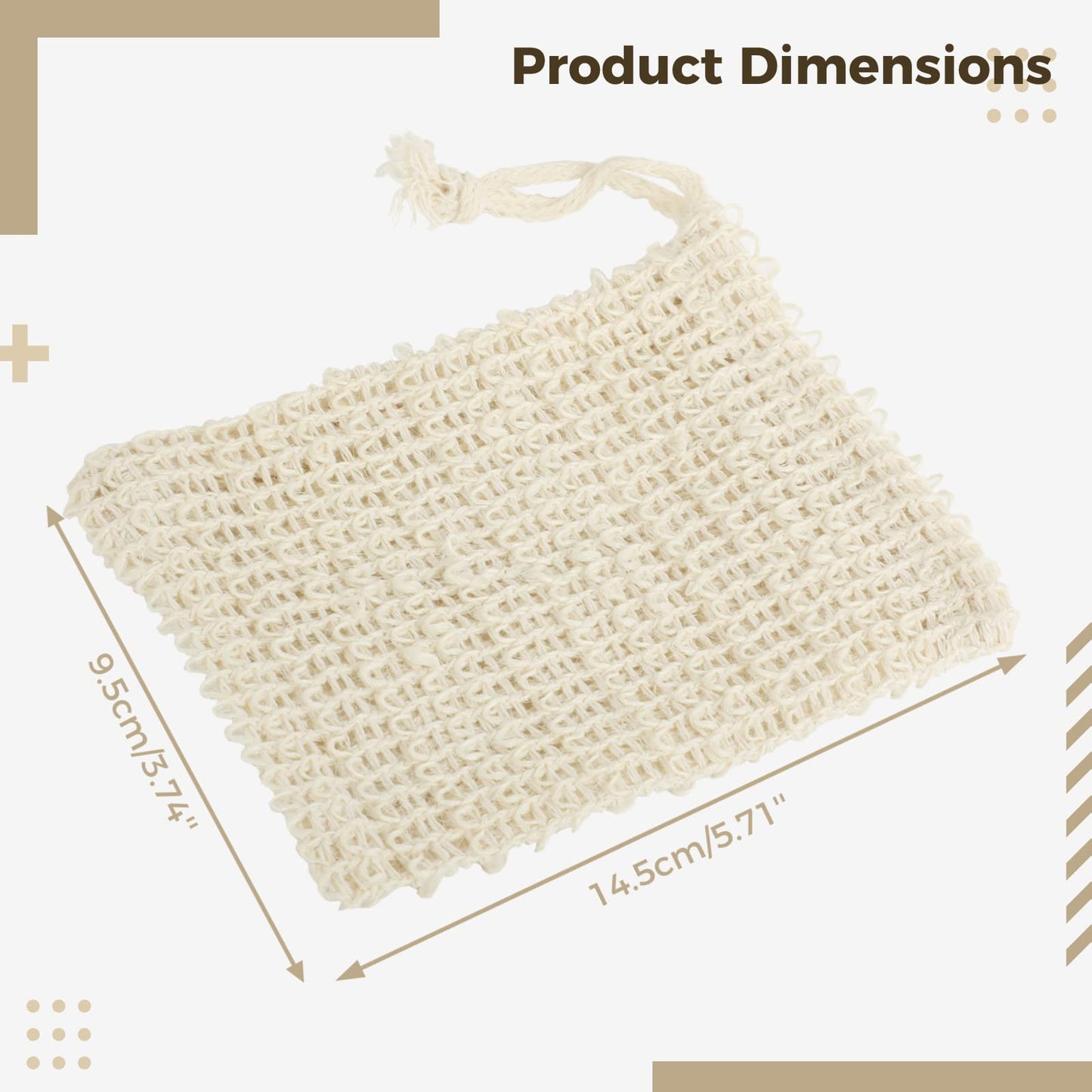 COSYOO 100 Pcs Sisal Soap Saver Bag with Drawstring, Plastic-Free Soap Saver Bags Reusable& Natural Bubble Exfoliating Pouch for Bath & Shower, Zero Beauty & Personal Care COSYOO