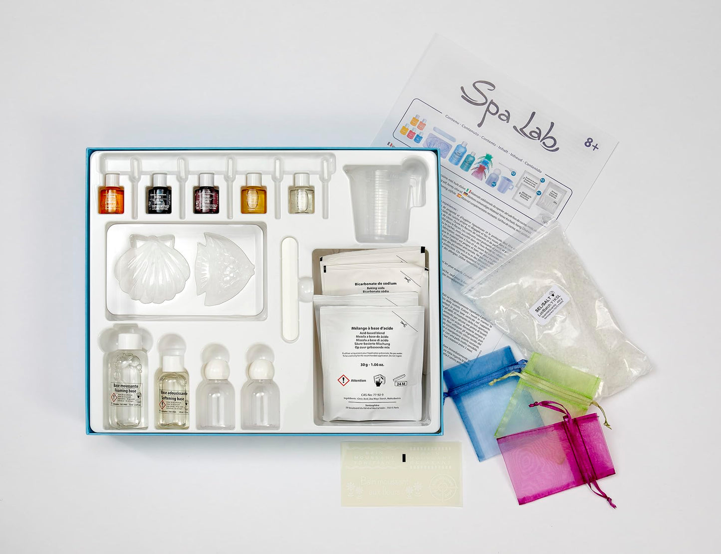 Sentosphre Spa Lab DIY Kit for Making Your Own Relaxing Soaps, Gels and Bath Salts - Spa Lab Kit - Big Kid - Includes Bases, Beaker, Spatula Beauty and Personal Care Sentosphère