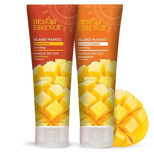 Desert Essence Island Mango Shampoo & Conditioner Bundle - 8 Fl Ounce - Enriching - Shea Butter - Jojoba Oil - Smooth & Silky - Soft & Healthy Beauty & Personal Care Desert Essence