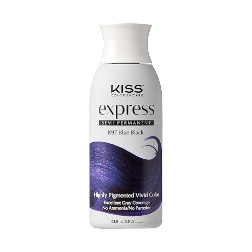 Kiss Express Semi-Permanent Hair Color - Vivid, Highly Pigmented Dye for Vibrant Hair, Gentle Formula, Gray Coverage, pH Balanced, 23 Intermixable Beauty & Personal Care KISS