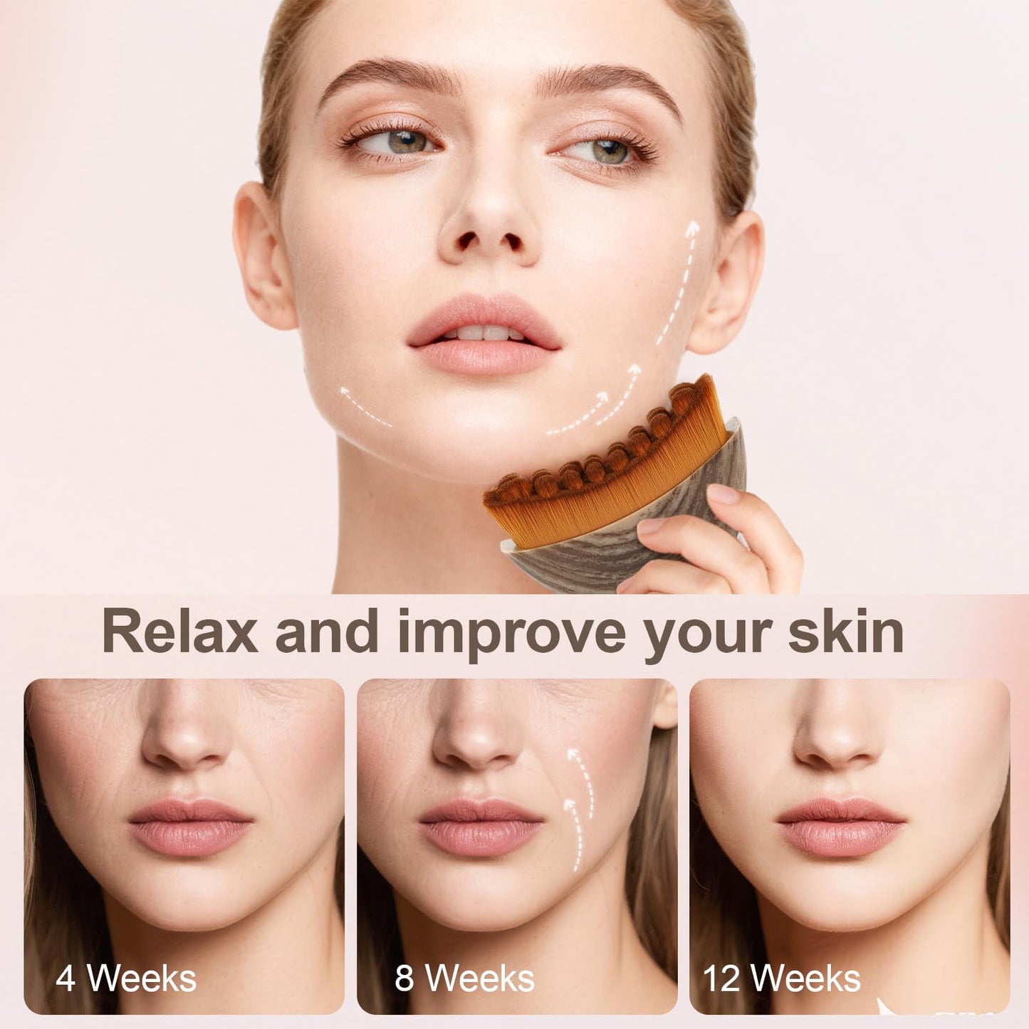 2 PCS Lymphatic Contour Face Brush, Manual Lymphatic Drainage Massager, Natural Makeup Brushes with Durable Soft Bristles, Hypoallergenic Ergonomic Beauty and Personal Care Yqzjjjust