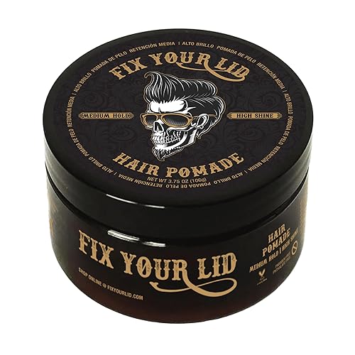 Fix Your Lid Hair Pomade for Men - Water Based Pomade Medium Hold High Shine - Easy to Wash Out - All Hair Types - 3.75oz Beauty & Personal Care Fix Your Lid