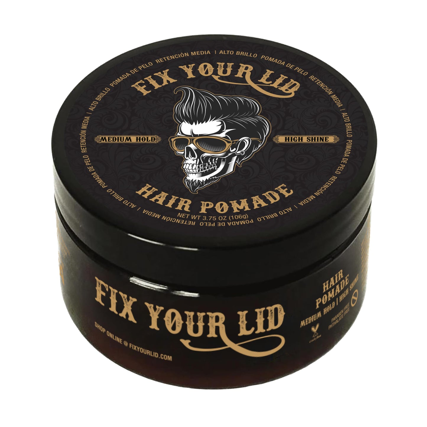 Fix Your Lid Hair Pomade for Men - Water Based Pomade Medium Hold High Shine - Easy to Wash Out - All Hair Types - 3.75oz Beauty & Personal Care Fix Your Lid