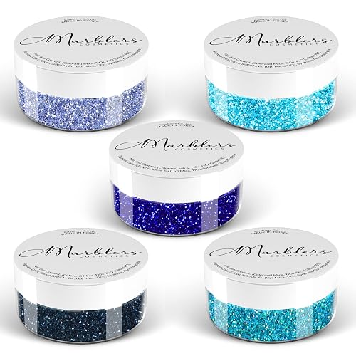 MARBLERS Cosmetic Grade Fine Glitter 5-Pack [Ocean Wave] 0.90oz (25g) | Non-Toxic | Vegan | Cruelty-Free | Eyeshadow, Nail Polish, Nail Art | Beauty & Personal Care MARBLERS