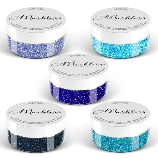 MARBLERS Cosmetic Grade Fine Glitter 5-Pack [Ocean Wave] 0.90oz (25g) | Non-Toxic | Vegan | Cruelty-Free | Eyeshadow, Nail Polish, Nail Art | Beauty & Personal Care MARBLERS
