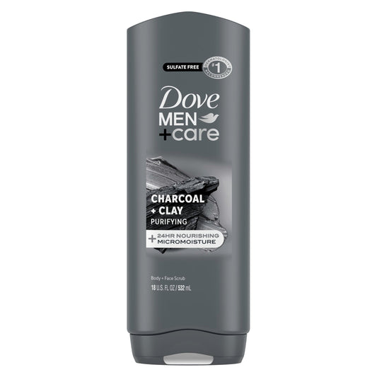DOVE MEN + CARE Body and Face Wash Purifying Charcoal + Clay Body Wash for Men with 24-Hour Nourishing Micromoisture Technology 18 oz Beauty & Personal Care DOVE MEN + CARE