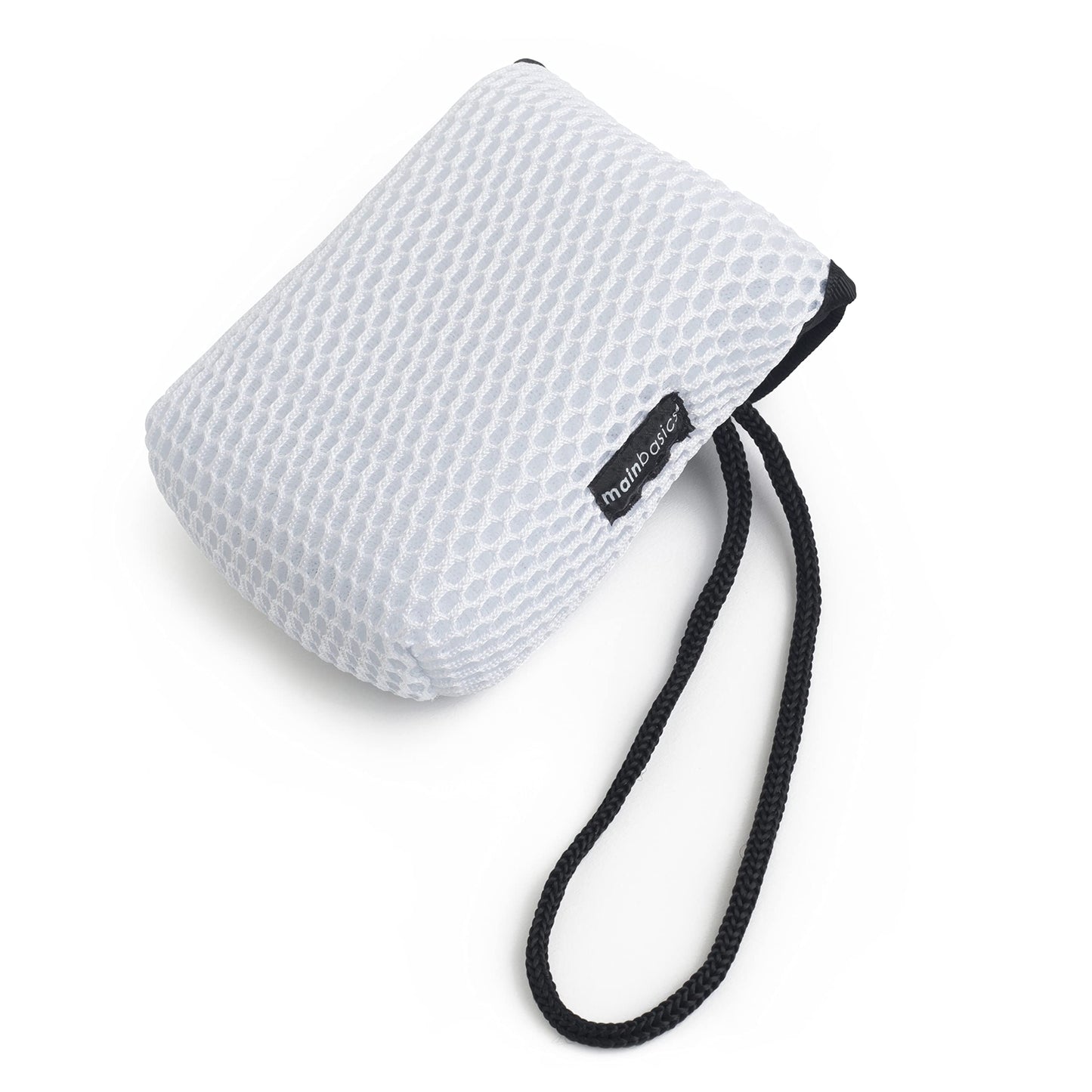 MainBasics Exfoliating Bar Soap Pouch Dual-Sided Body Scrubber - Fits Standard Size Soap Bars, White Beauty & Personal Care MainBasics