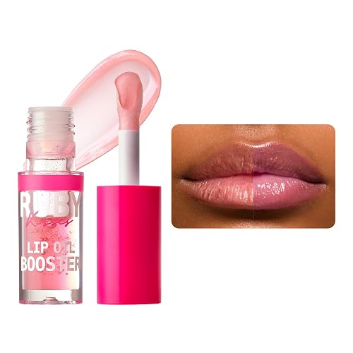 Ruby Kisses Lip Oil Booster, Hydrating Lip Gloss with Nourishing Natural Oil Blend, Jumbo Wand for Easy Application, Non-Sticky Formula (Soft Pink) Beauty & Personal Care Ruby Kisses