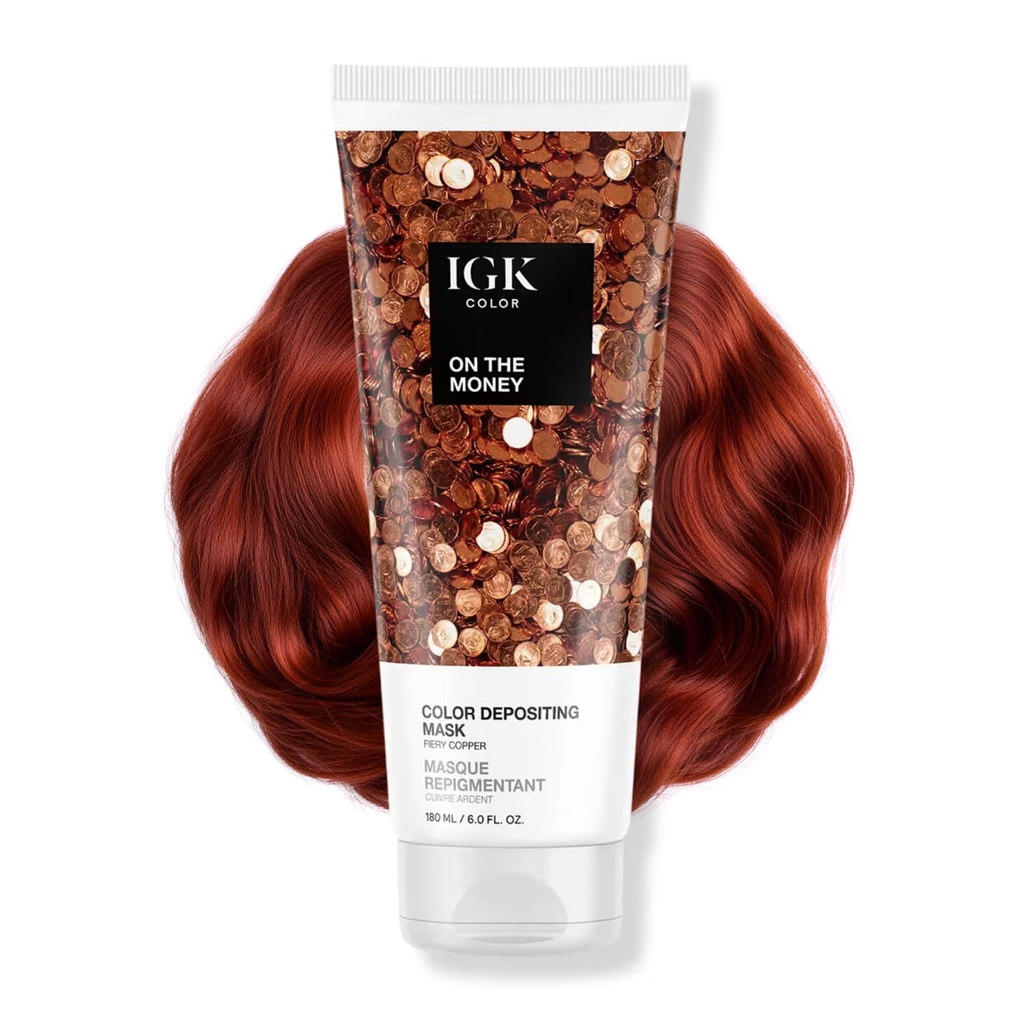 IGK On The Money | Fiery Copper Hair Gloss + Color Depositing Mask | Boost Shine, Enhance Copper Tones, Refresh Color | Semi Permanent Conditioning Beauty & Personal Care IGK