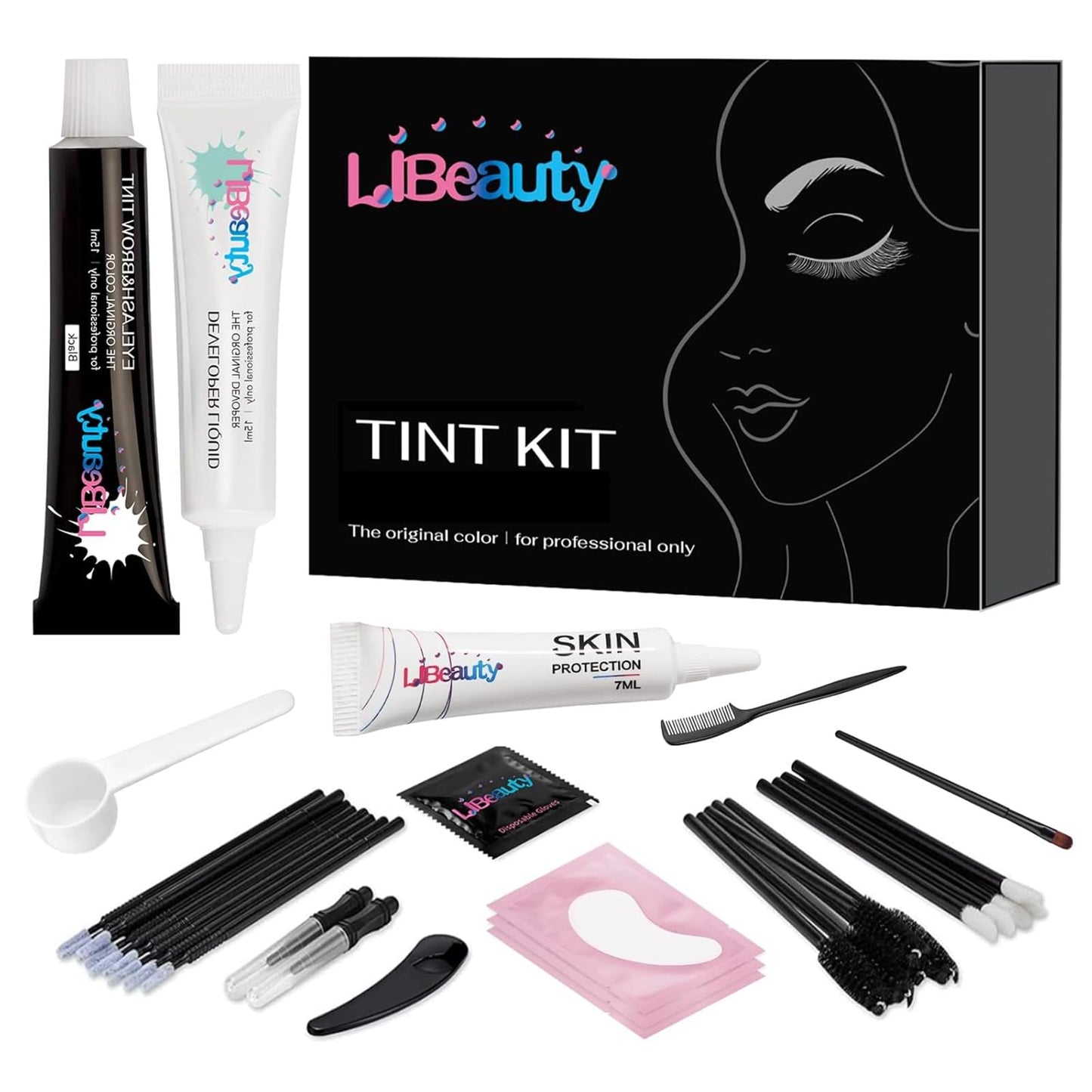 Libeauty Lash Color Kit Black Eyelash Color Volumizing Eyebrow Hair Coloring Kit DIY Use At Salon Or Home Natural Eyelash Treatment Beauty & Personal Care Libeauty
