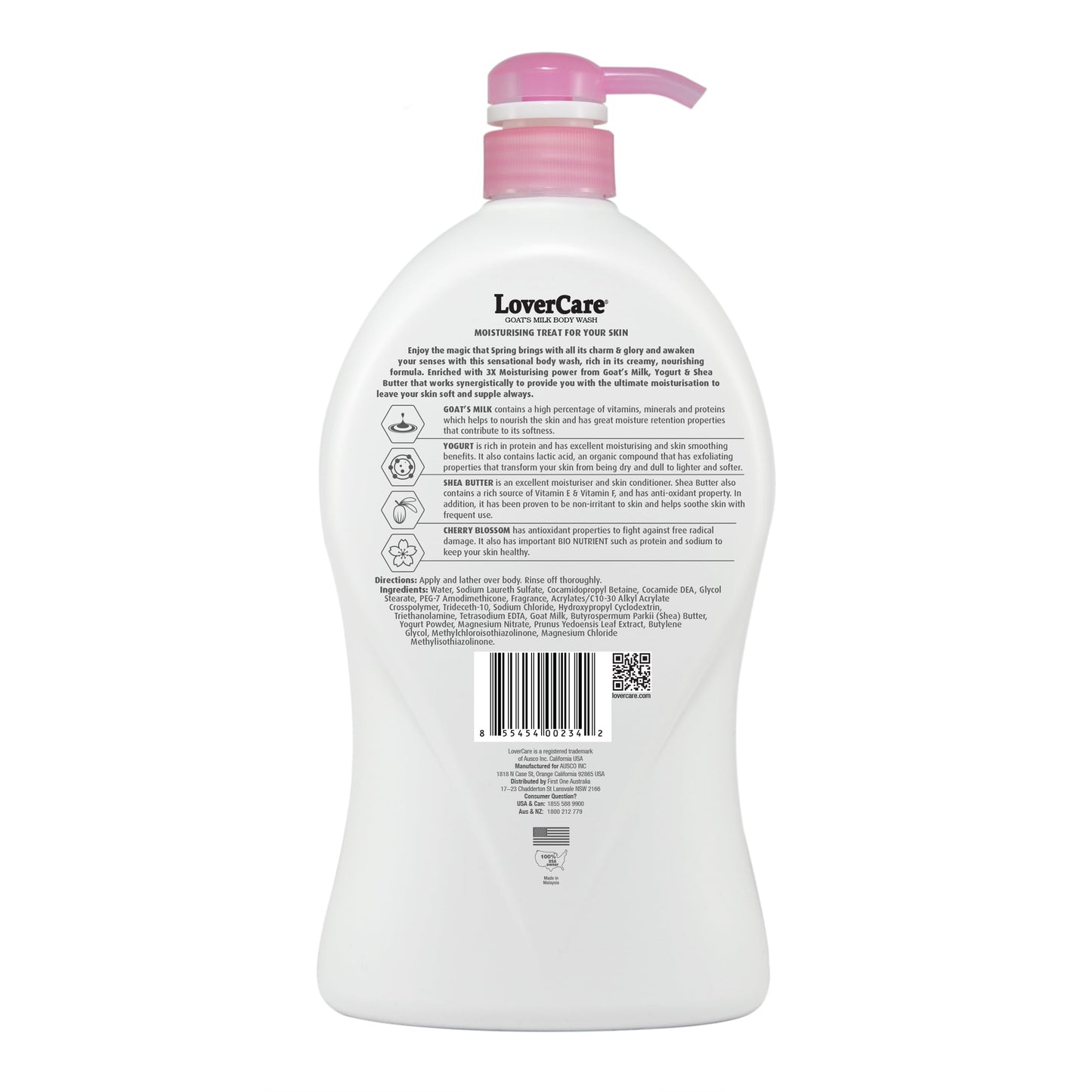 LoverCare Goat's Milk Cherry Blossom Moisturizing Body Wash 40.7 Fl.Oz - Single… Beauty & Personal Care Lover's Care