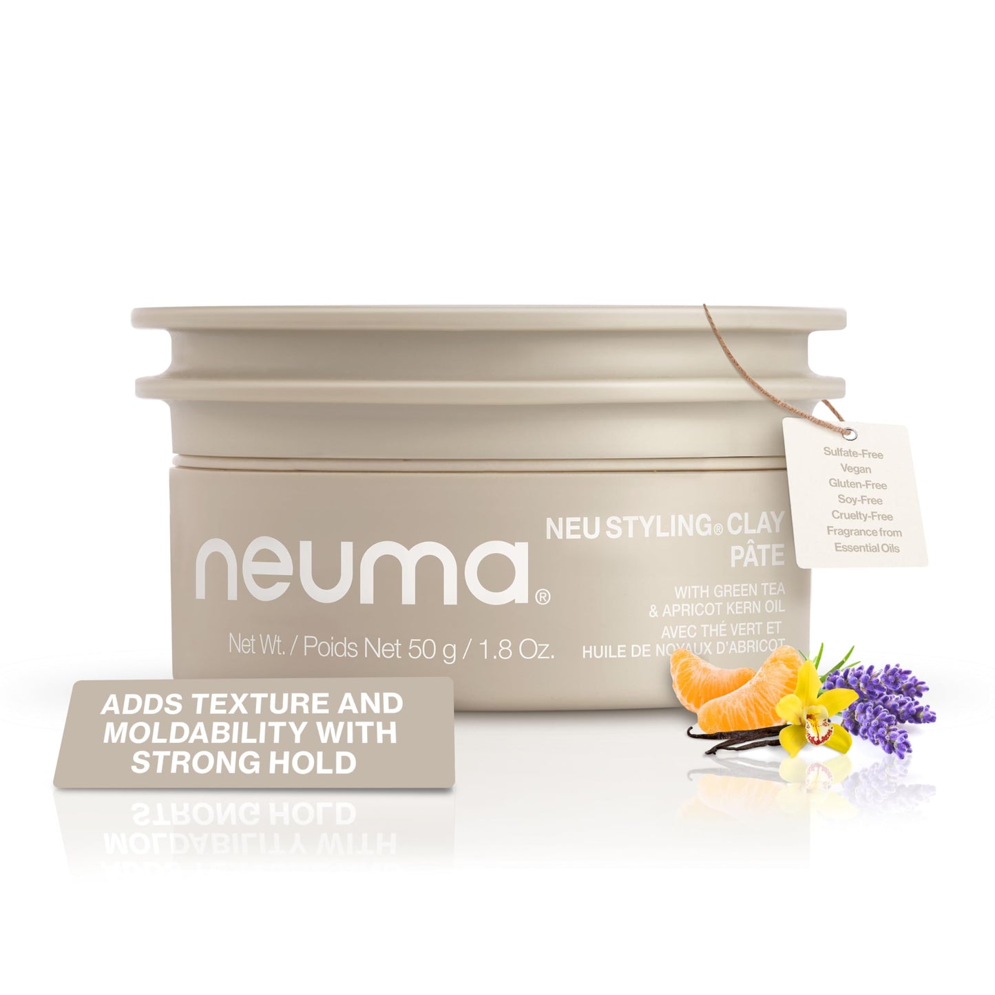 NEUMA Neu Styling Hair Clay 1.8 Fl. Oz. Strong Hold Texturizing with Lavender, Mandarin & Vanilla Scent, Hair Clay for Men & Women Beauty & Personal Care NEUMA