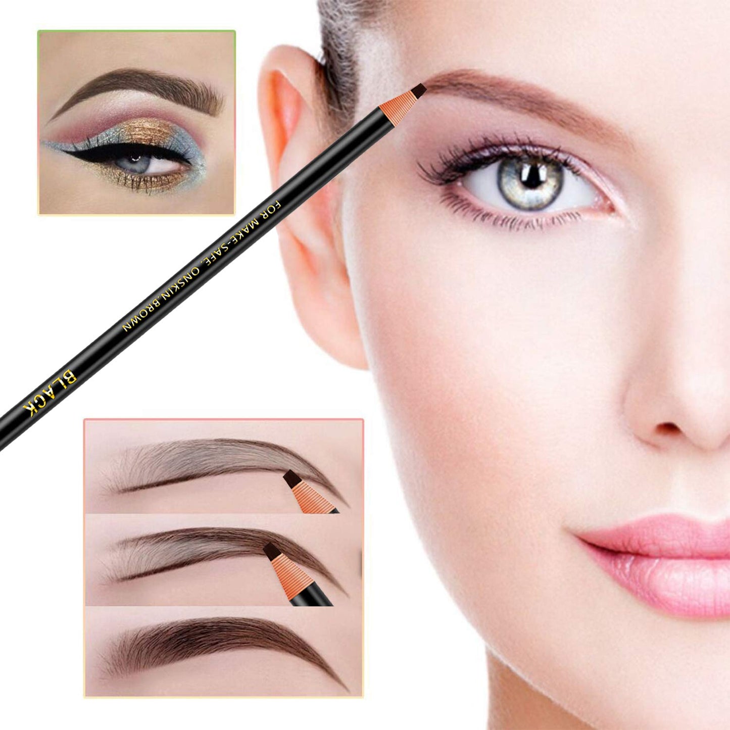 6 Piece Black Colour Waterproof Eyebrows Pencil Tattoo Makeup And Microblading Supplies Kit-Permanent Eye Brow Liners In Waterproof Eyebrow Pencils Beauty & Personal Care KAIQIKAIXI