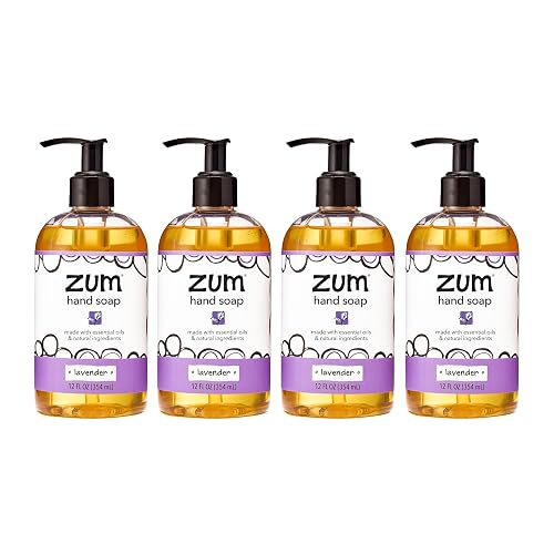Zum Indigo Wild Hand Soap - Natural Liquid Hand Soap - for Bathroom & Kitchen - Lavender Scent - 12 oz (4 Pack) Beauty & Personal Care Zum