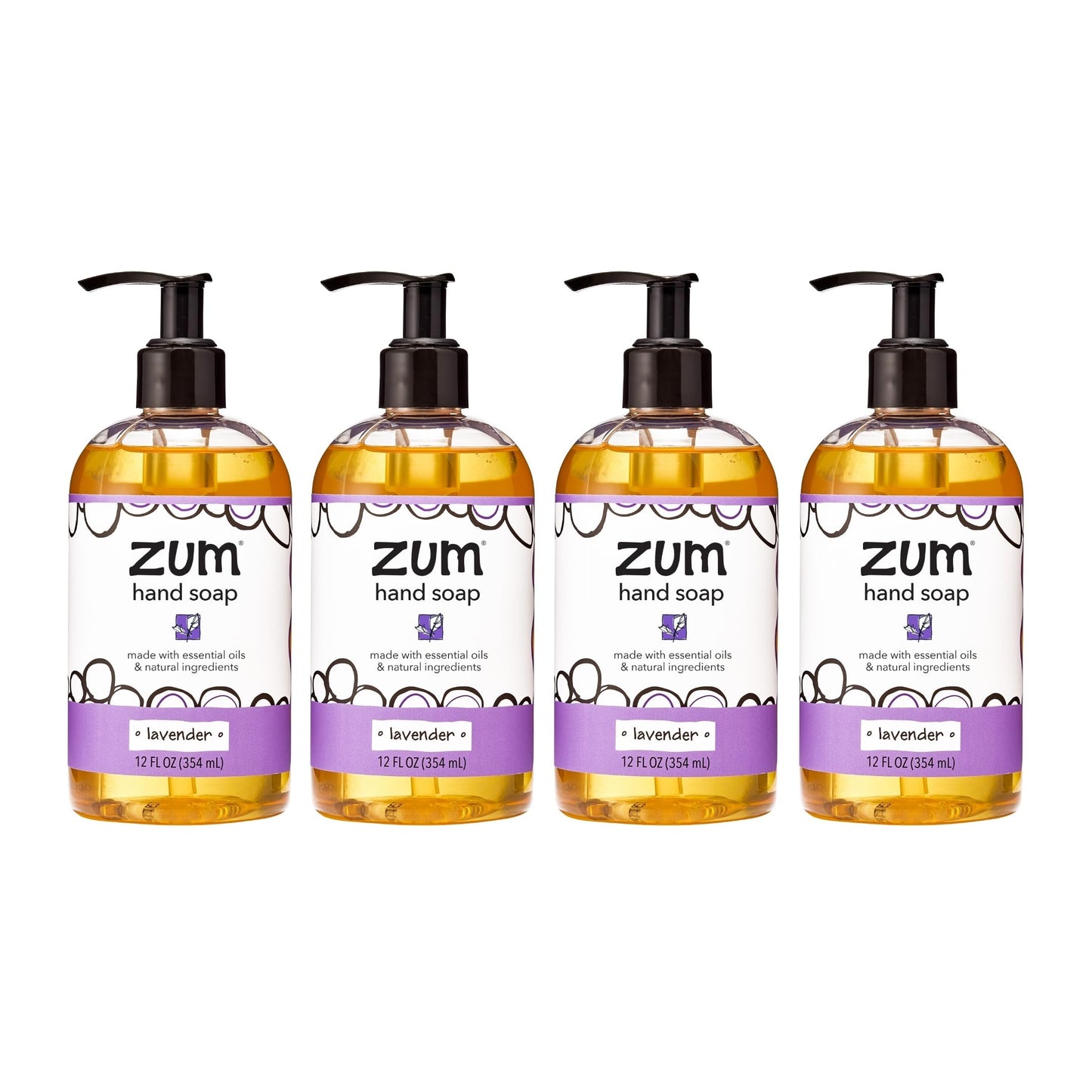 Zum Indigo Wild Hand Soap - Natural Liquid Hand Soap - for Bathroom & Kitchen - Lavender Scent - 12 oz (4 Pack) Beauty & Personal Care Zum