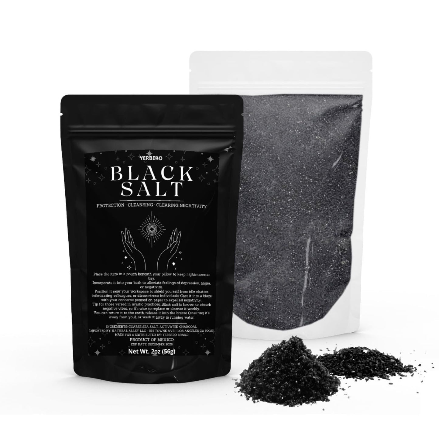 Yerbero - Black Salt for Protection 2oz (56g) - Sal Negra - Essential Wiccan & Witchcraft Supplies for Rituals, Spells, and Purification - Premium Sal Beauty and Personal Care YERBERO