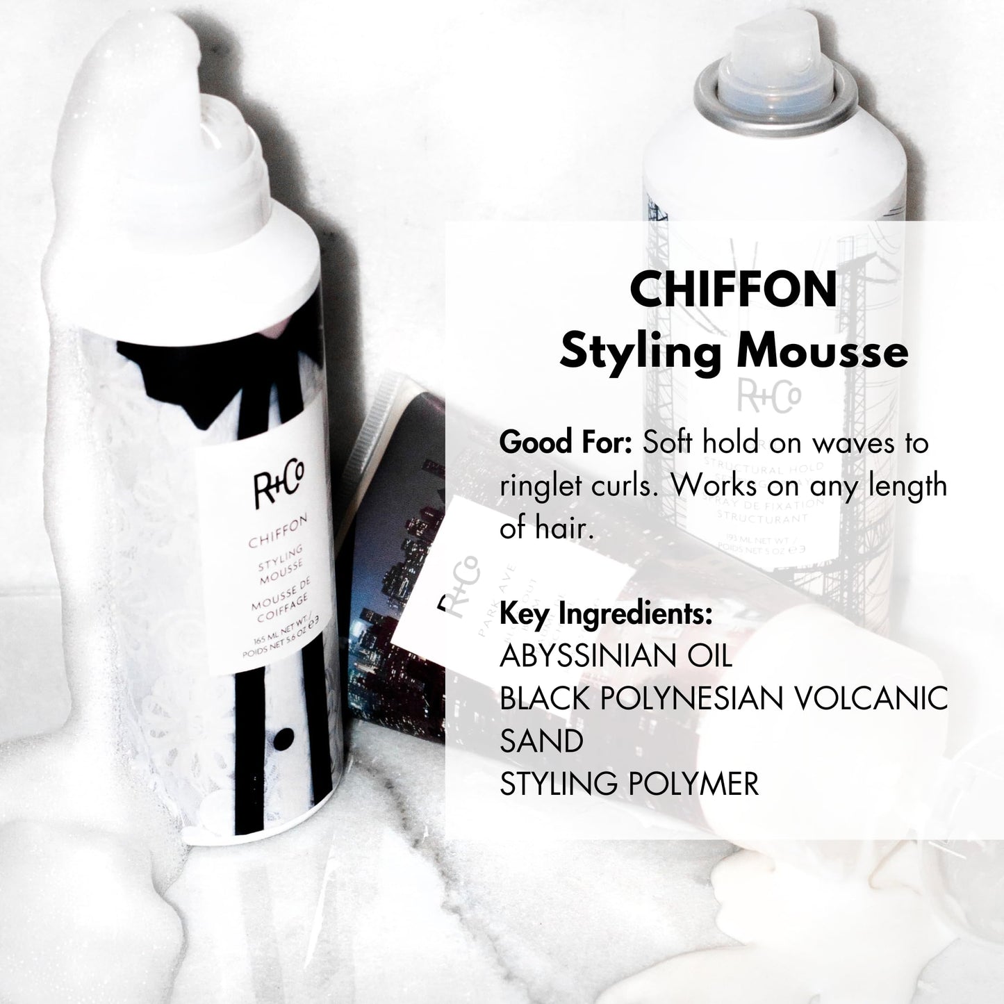 R+Co Chiffon Styling Mousse 165 ml / 5.6 oz Beauty & Personal Care R+Co