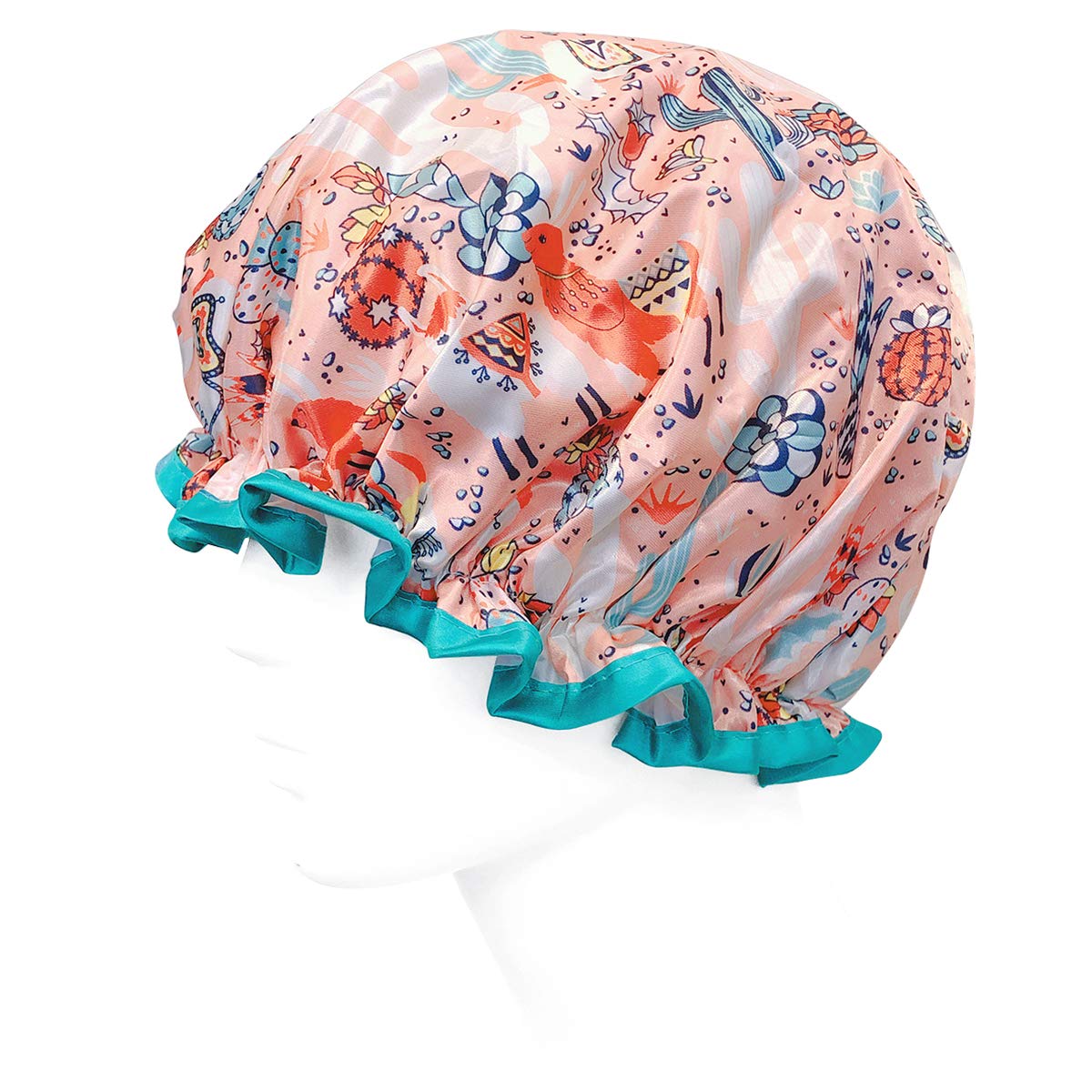 Wrapables® Stylish Double Layer Waterproof Shower Caps (Set of 4), Llamas & Ocean Fun Beauty and Personal Care Wrapables