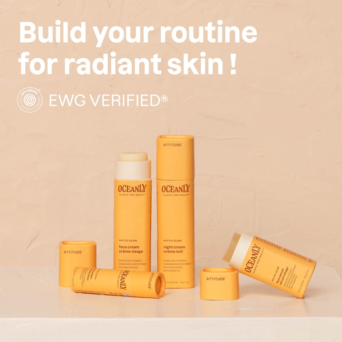 ATTITUDE Oceanly Face Cream Bar, EWG Verified, Plastic-free, Plant and Mineral-Based Ingredients, Vegan and Cruelty-free Beauty Products, PHYTO GLOW Beauty & Personal Care ATTITUDE
