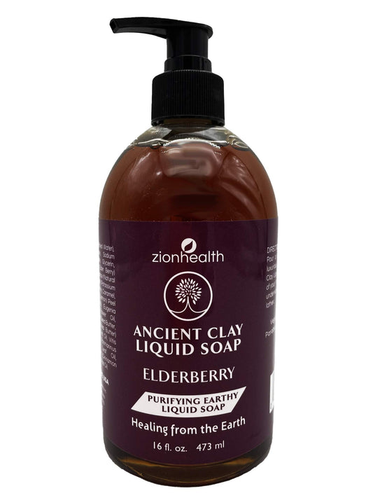 Adama Minerals Zion Health Ancient Clay Liquid Soap, Elderberry, 16 fl oz (473 ml) Beauty & Personal Care Adama Minerals