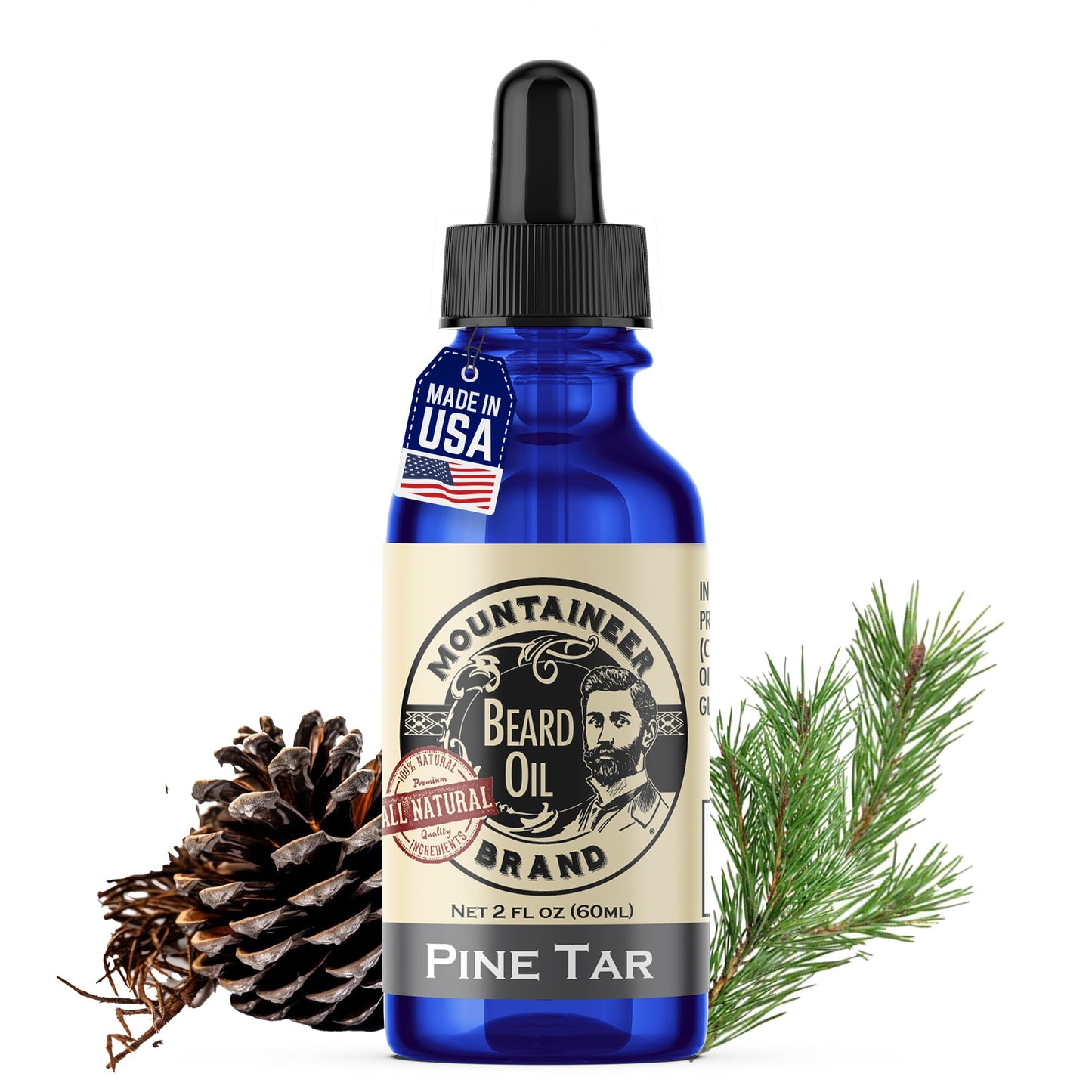 Mountaineer Brand Natural Beard Oil with Pine Tar Scent | Made in West Virgina | Hydrates, Moisturises, Softens & Conditions for Beard Growth | Treats Beauty & Personal Care Mountaineer Brand, 100% Natural Always