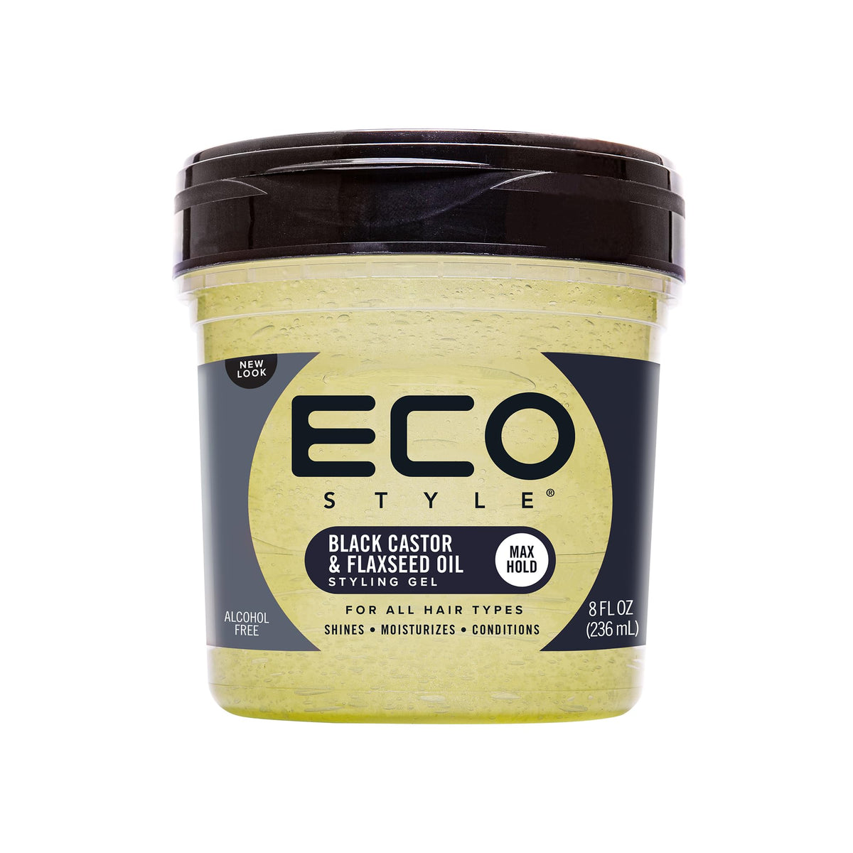 Eco Style Black Castor and Flaxseed Oil Styling Gel - Helps Nourish and Repair Damaged Hair - Promotes Healthy Scalp - Provides Superior Beauty & Personal Care Eco Style