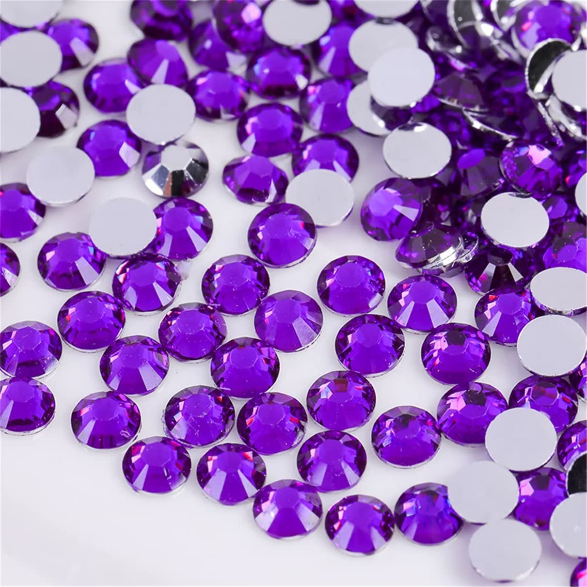 500 Pieces SS30 6mm Flatback Rhinestones Clear Glass Round Gems Crystals for Nail Art DIY Crafts Clothes Shoes Bags ?Dark Purple? Beauty and Personal Care Kdkyy Default Title